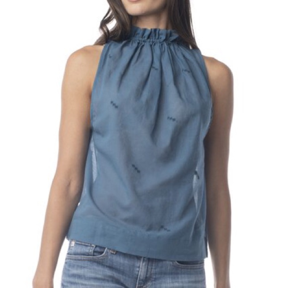 Blue Sleeveless Women's Top